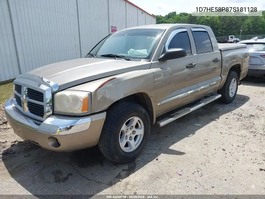 2007 Dodge Dakota Laramie VIN: 1D7HE58P87S181128 Lot: 42240798