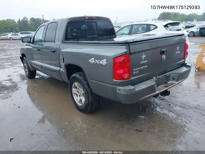 2007 Dodge Dakota Slt VIN: 1D7HW48K17S129383 Lot: 42253930