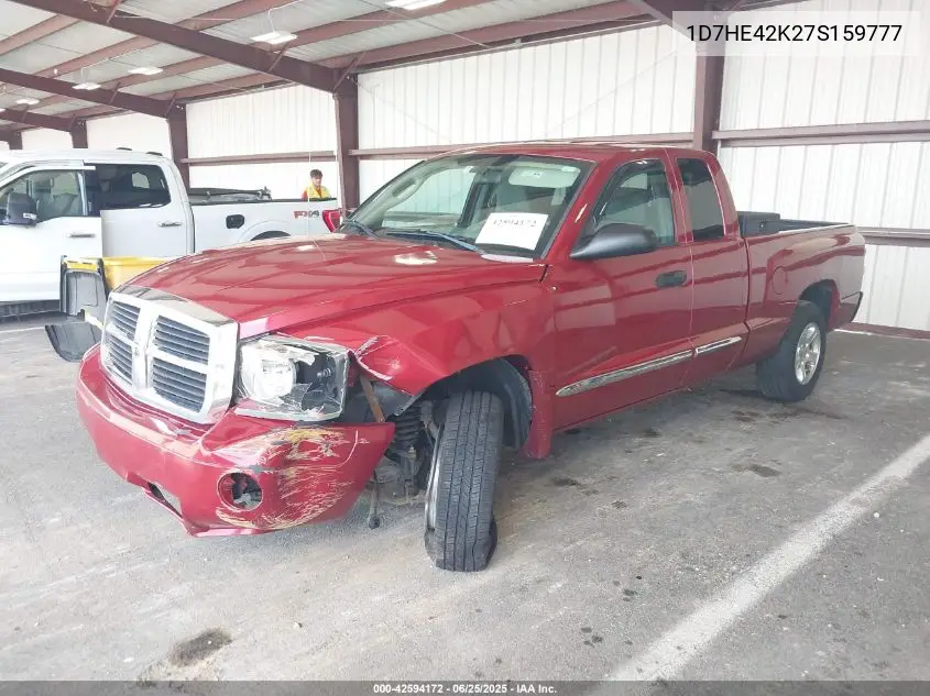 2007 Dodge Dakota Slt VIN: 1D7HE42K27S159777 Lot: 42594172