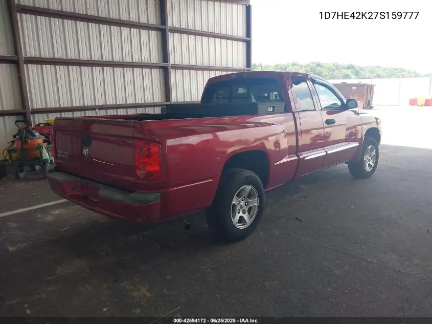 2007 Dodge Dakota Slt VIN: 1D7HE42K27S159777 Lot: 42594172