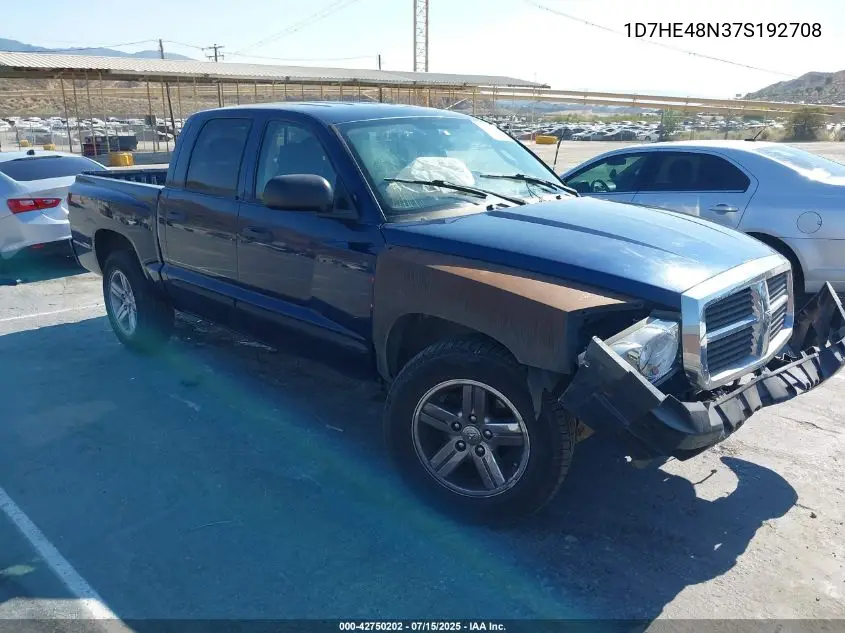 2007 Dodge Dakota Slt VIN: 1D7HE48N37S192708 Lot: 42750202