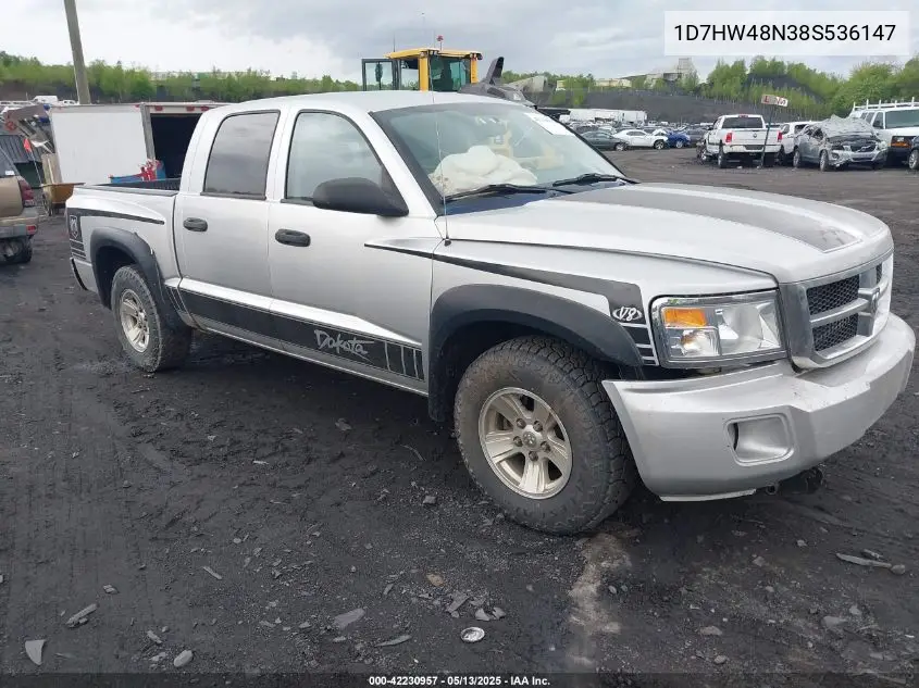 2008 Dodge Dakota Slt VIN: 1D7HW48N38S536147 Lot: 42230957