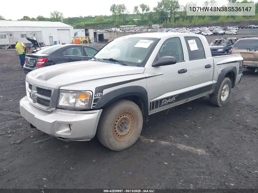 2008 Dodge Dakota Slt VIN: 1D7HW48N38S536147 Lot: 42230957