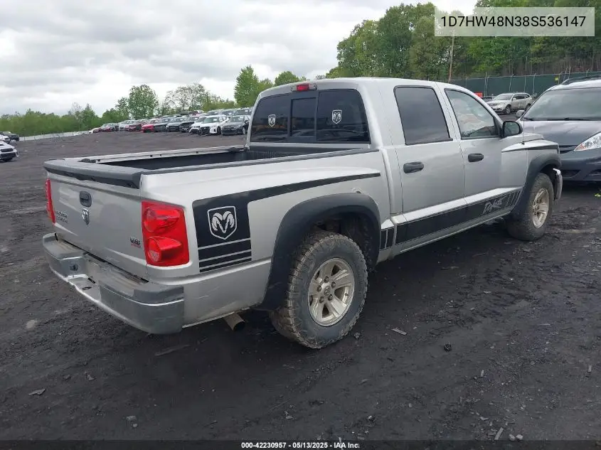 2008 Dodge Dakota Slt VIN: 1D7HW48N38S536147 Lot: 42230957