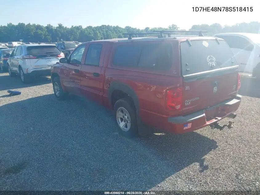 2008 Dodge Dakota Slt VIN: 1D7HE48N78S518415 Lot: 42560214