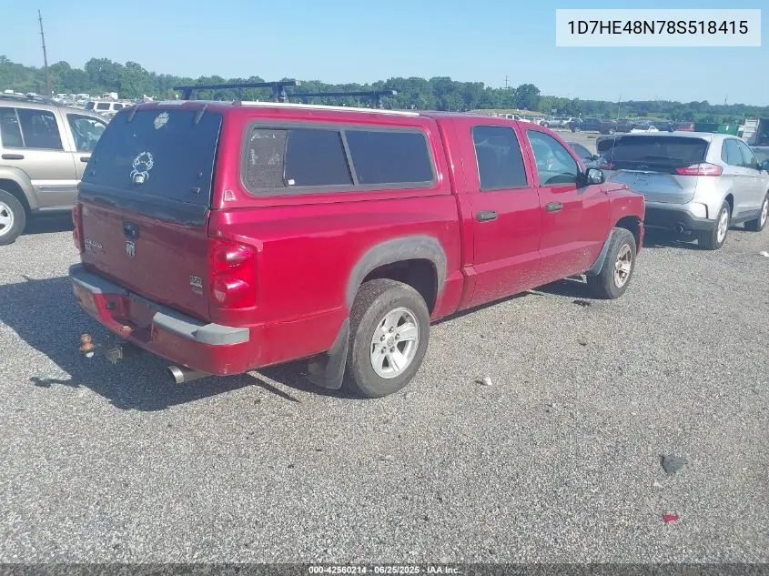 2008 Dodge Dakota Slt VIN: 1D7HE48N78S518415 Lot: 42560214