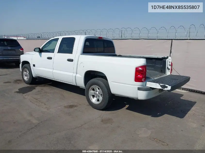 2008 Dodge Dakota Slt VIN: 1D7HE48NX8S535807 Lot: 42647648
