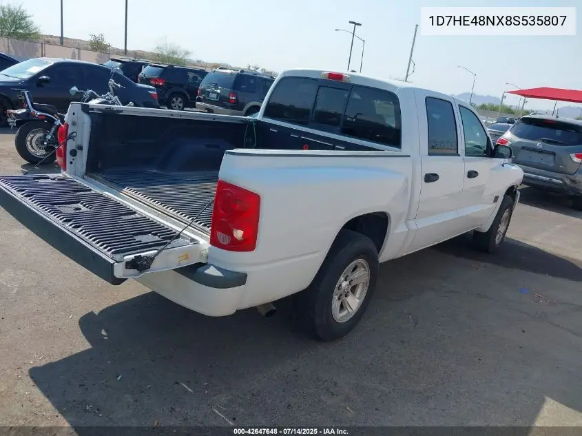 2008 Dodge Dakota Slt VIN: 1D7HE48NX8S535807 Lot: 42647648