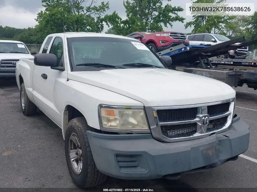 2008 Dodge Dakota Sxt/Bighorn/Lonestar VIN: 1D3HW32K78S638626 Lot: 42751682
