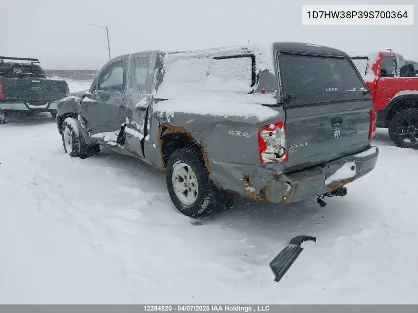 2009 Dodge Dakota Sxt VIN: 1D7HW38P39S700364 Lot: 12284820