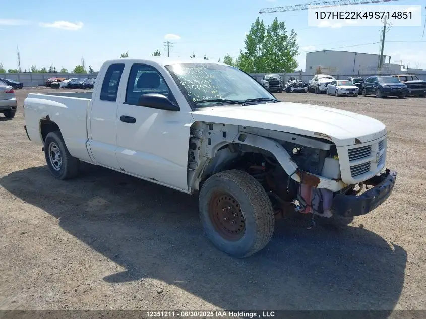 2009 Dodge Dakota St VIN: 1D7HE22K49S714851 Lot: 12351211