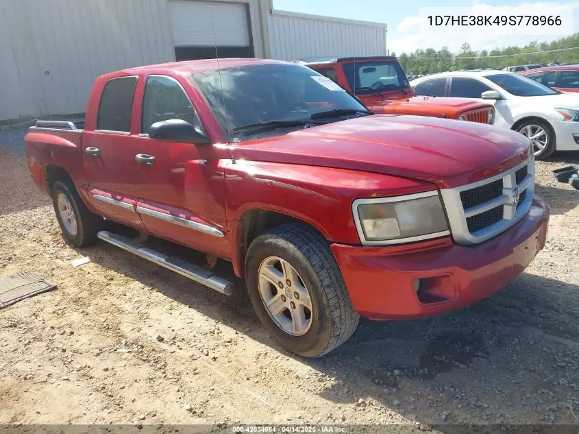 2009 Dodge Dakota Bighorn/Lonestar VIN: 1D7HE38K49S778966 Lot: 42034664