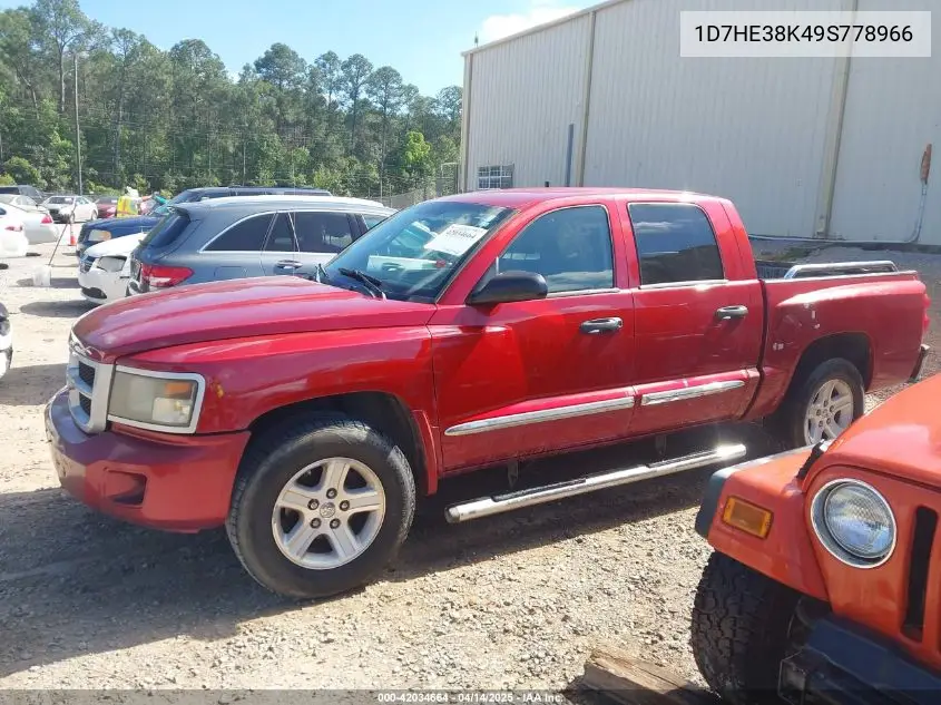 2009 Dodge Dakota Bighorn/Lonestar VIN: 1D7HE38K49S778966 Lot: 42034664