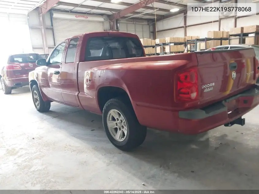 2009 Dodge Dakota St VIN: 1D7HE22K19S778068 Lot: 42262243