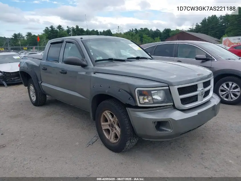 2010 Dodge Dakota Bighorn/Lonestar VIN: 1D7CW3GK7AS221188 Lot: 42593420