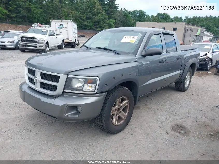 2010 Dodge Dakota Bighorn/Lonestar VIN: 1D7CW3GK7AS221188 Lot: 42593420