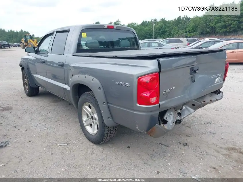 2010 Dodge Dakota Bighorn/Lonestar VIN: 1D7CW3GK7AS221188 Lot: 42593420