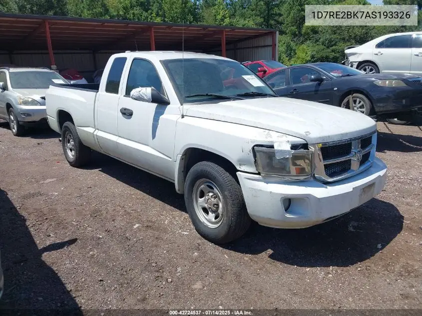2010 Dodge Dakota St VIN: 1D7RE2BK7AS193326 Lot: 42724537