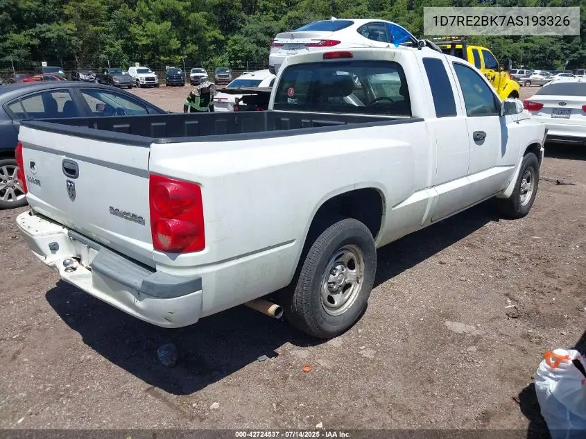 2010 Dodge Dakota St VIN: 1D7RE2BK7AS193326 Lot: 42724537