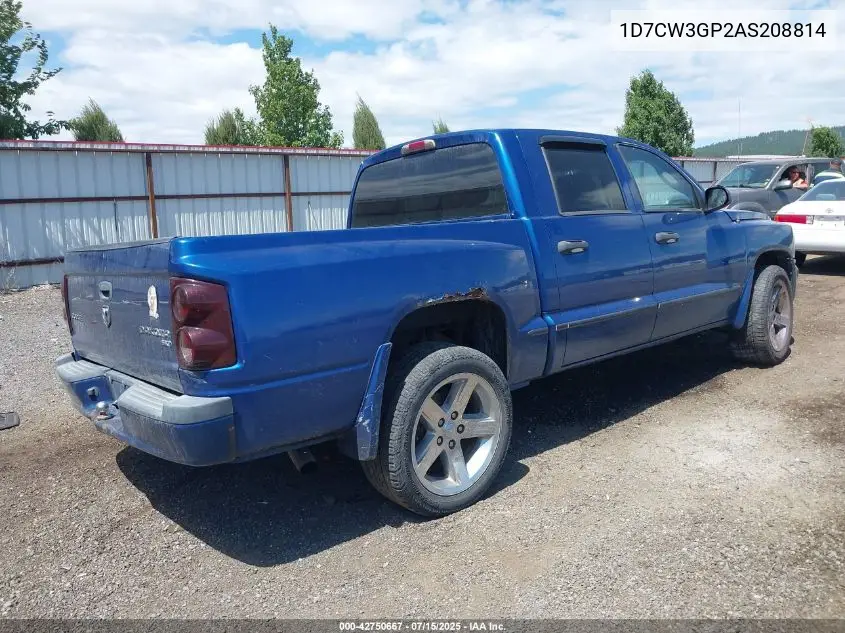 2010 Dodge Dakota Sxt VIN: 1D7CW3GP2AS208814 Lot: 42750667