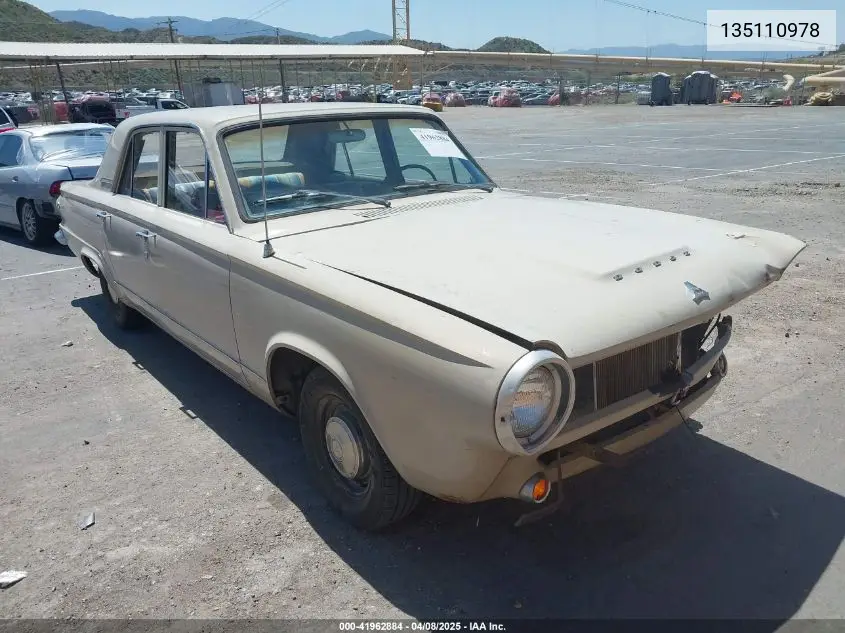 1968 Dodge Dart VIN: 135110978 Lot: 41962884