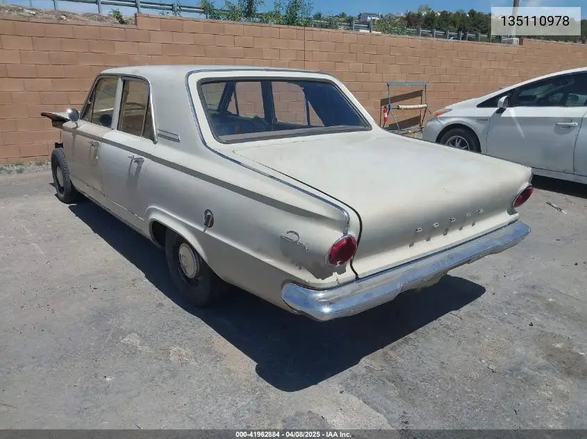1968 Dodge Dart VIN: 135110978 Lot: 41962884