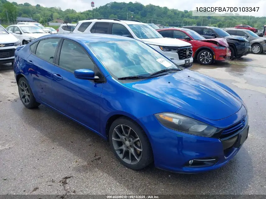 2013 Dodge Dart Rallye VIN: 1C3CDFBA7DD103347 Lot: 42249318