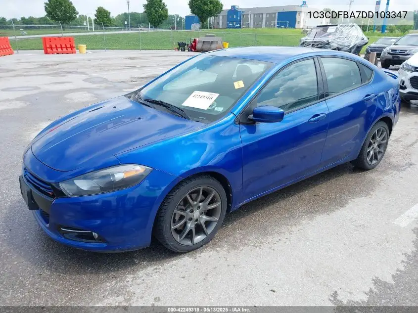 2013 Dodge Dart Rallye VIN: 1C3CDFBA7DD103347 Lot: 42249318