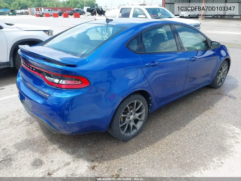 2013 Dodge Dart Rallye VIN: 1C3CDFBA7DD103347 Lot: 42249318
