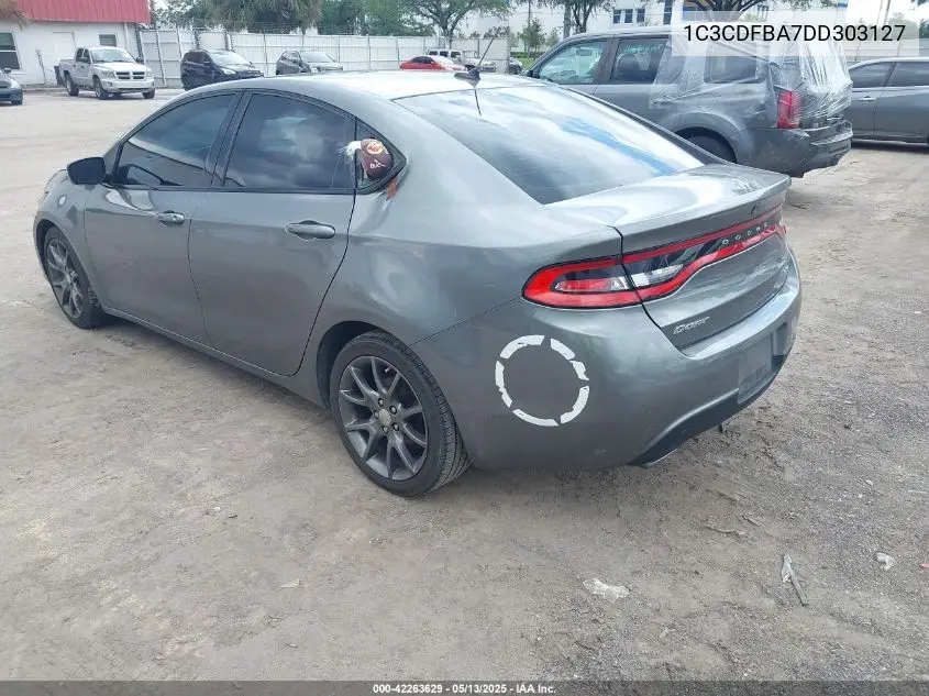 2013 Dodge Dart Sxt VIN: 1C3CDFBA7DD303127 Lot: 42263629