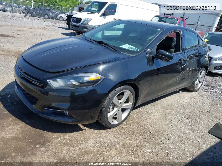2014 Dodge Dart Gt VIN: 1C3CDFEBXED725110 Lot: 42243602