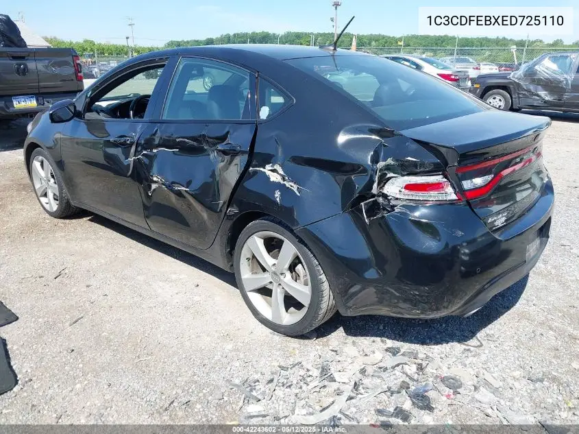 2014 Dodge Dart Gt VIN: 1C3CDFEBXED725110 Lot: 42243602