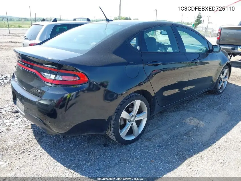 2014 Dodge Dart Gt VIN: 1C3CDFEBXED725110 Lot: 42243602