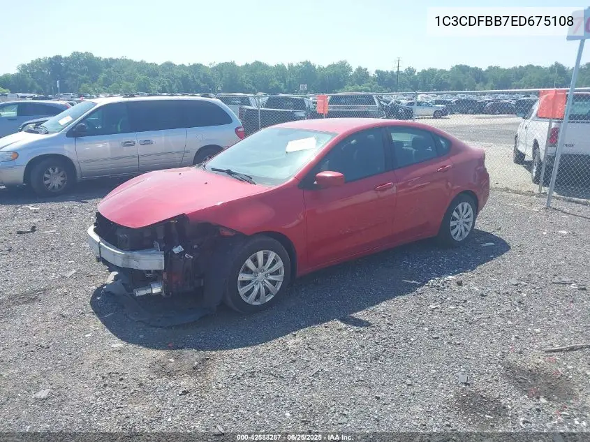 2014 Dodge Dart Sxt VIN: 1C3CDFBB7ED675108 Lot: 42588287