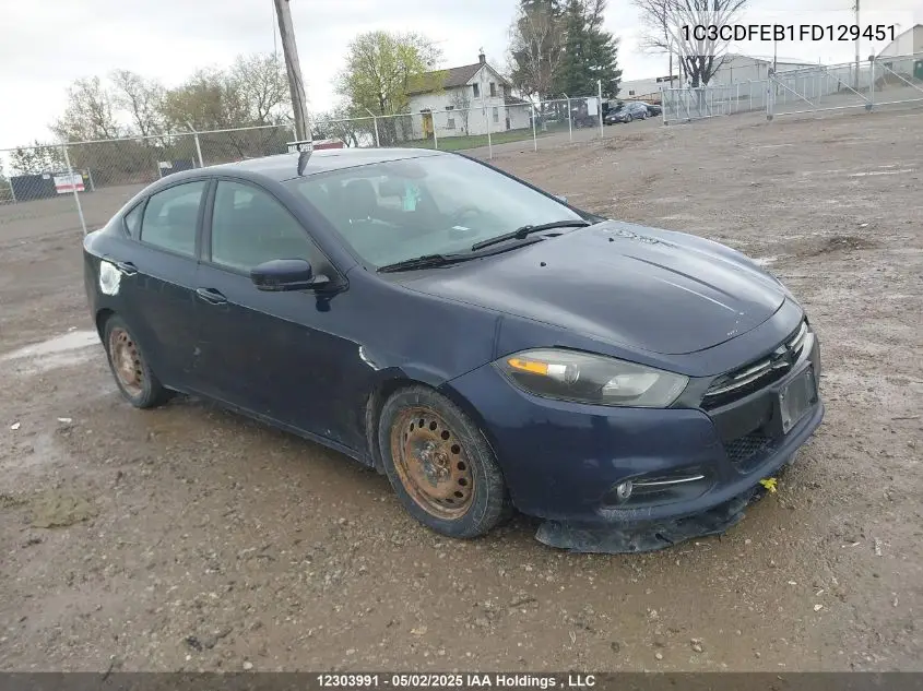 2015 Dodge Dart Gt VIN: 1C3CDFEB1FD129451 Lot: 12303991