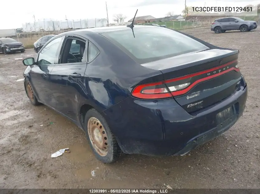2015 Dodge Dart Gt VIN: 1C3CDFEB1FD129451 Lot: 12303991