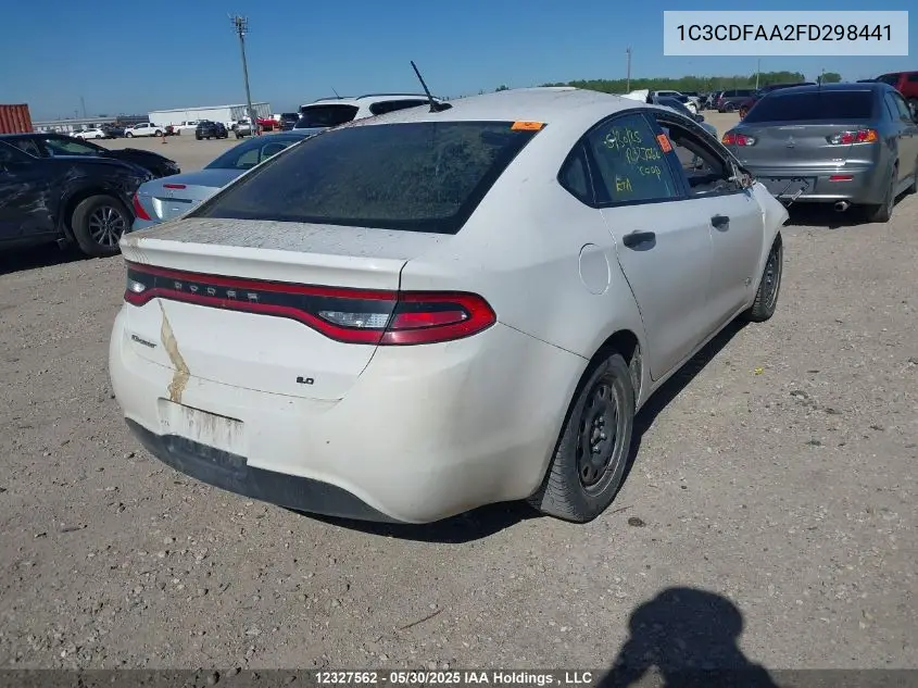 2015 Dodge Dart Se VIN: 1C3CDFAA2FD298441 Lot: 12327562