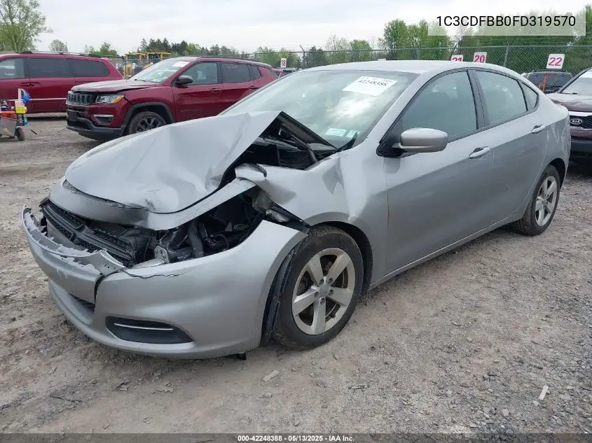 2015 Dodge Dart Sxt VIN: 1C3CDFBB0FD319570 Lot: 42248388