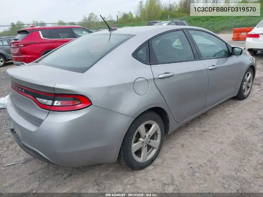 2015 Dodge Dart Sxt VIN: 1C3CDFBB0FD319570 Lot: 42248388