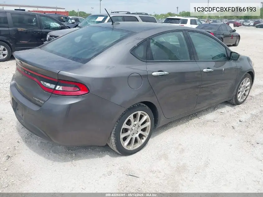 2015 Dodge Dart Limited VIN: 1C3CDFCBXFD166193 Lot: 42252301