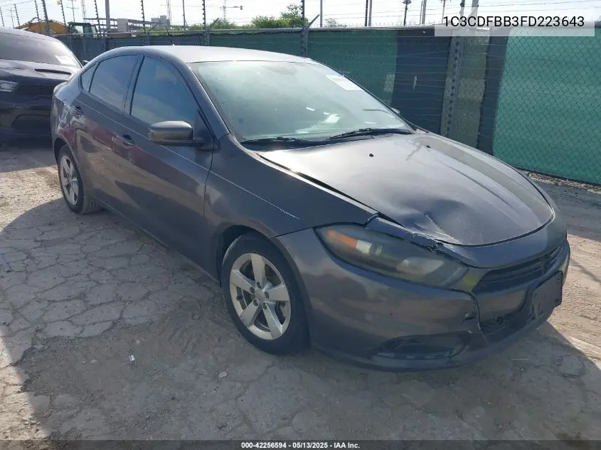 2015 Dodge Dart Sxt VIN: 1C3CDFBB3FD223643 Lot: 42256594