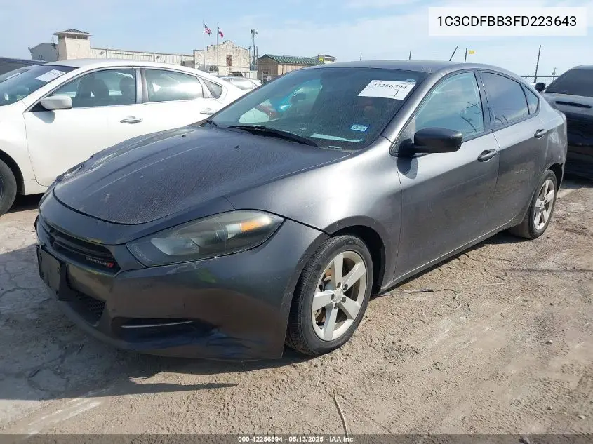 2015 Dodge Dart Sxt VIN: 1C3CDFBB3FD223643 Lot: 42256594
