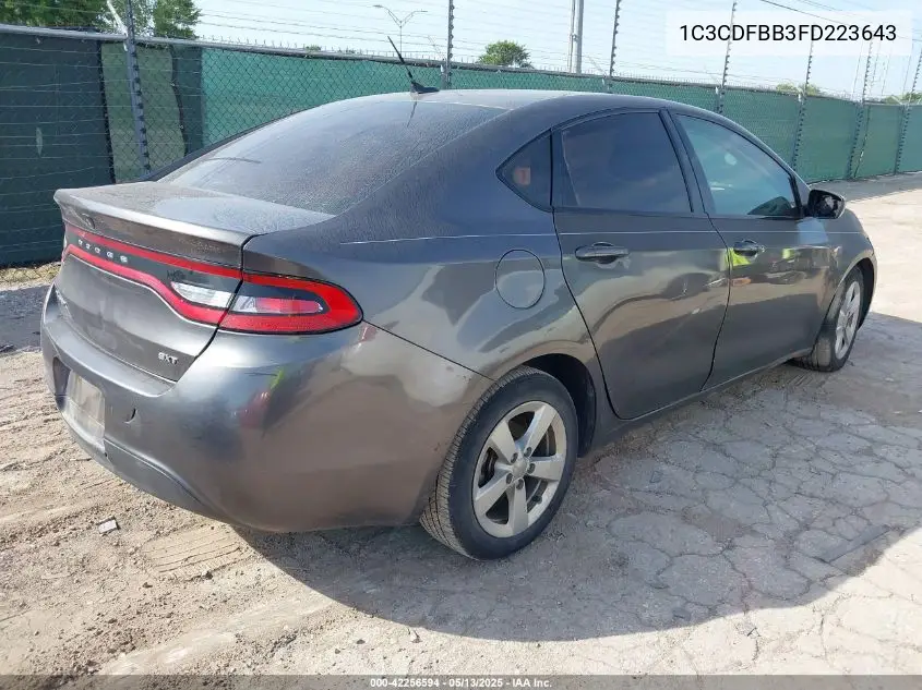 2015 Dodge Dart Sxt VIN: 1C3CDFBB3FD223643 Lot: 42256594