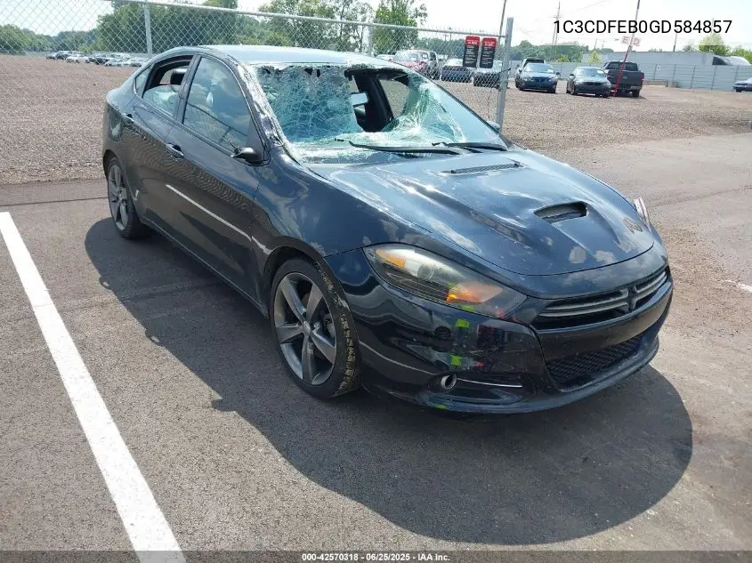 2016 Dodge Dart Gt VIN: 1C3CDFEB0GD584857 Lot: 42570318