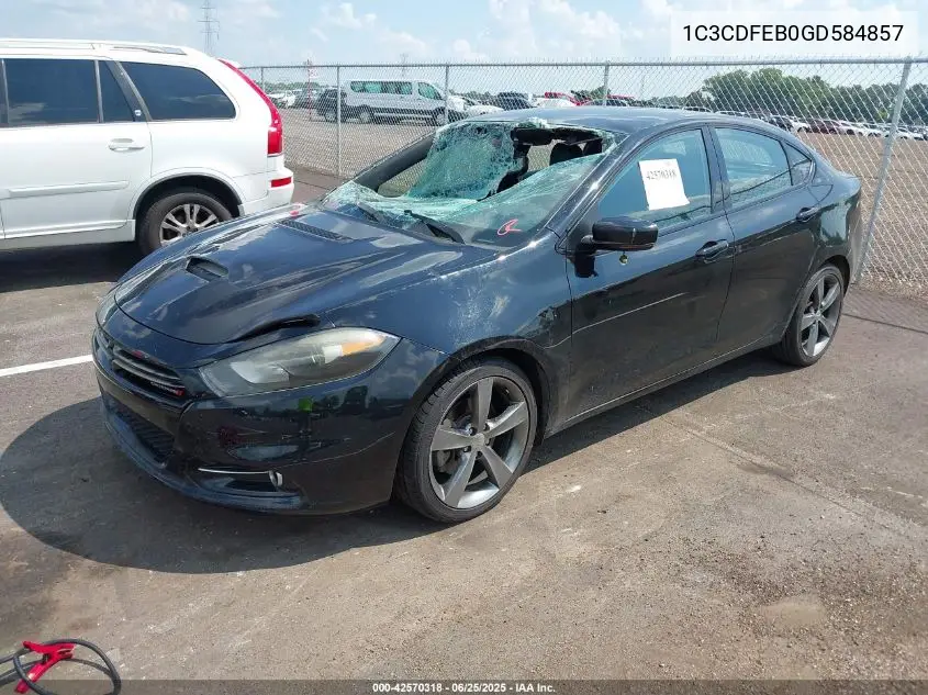 2016 Dodge Dart Gt VIN: 1C3CDFEB0GD584857 Lot: 42570318