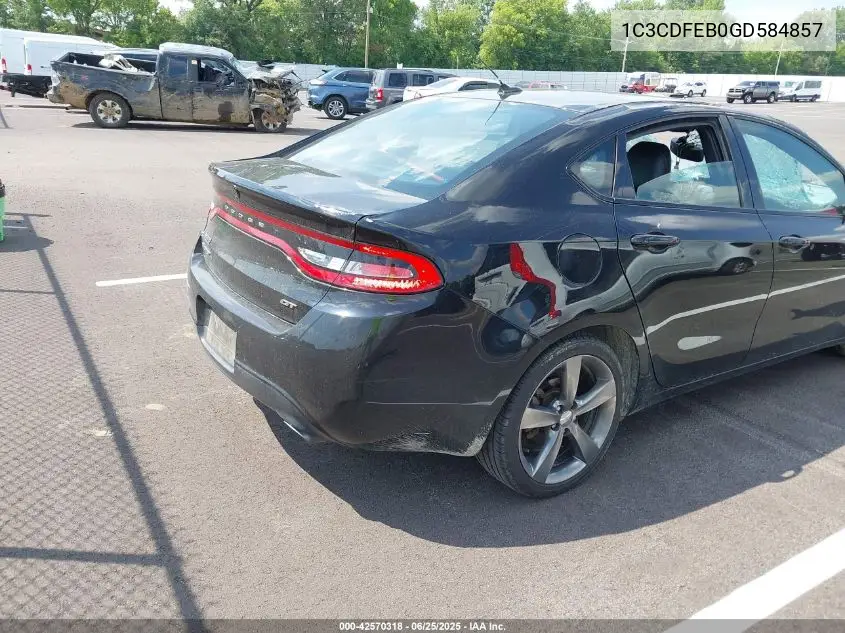 2016 Dodge Dart Gt VIN: 1C3CDFEB0GD584857 Lot: 42570318