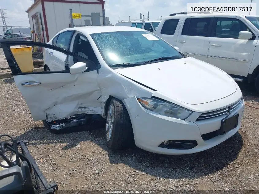 2016 Dodge Dart Sxt Sport VIN: 1C3CDFFA6GD817517 Lot: 42581051