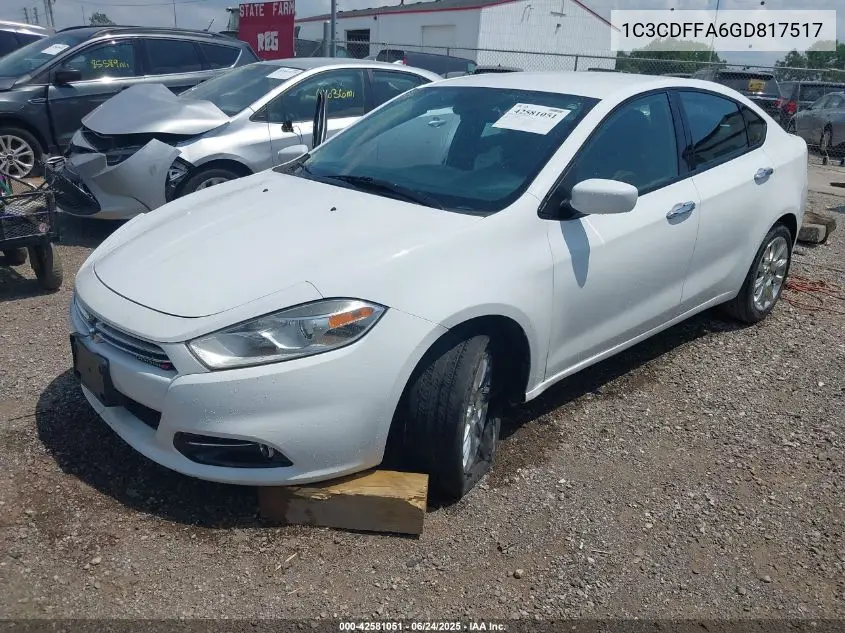 2016 Dodge Dart Sxt Sport VIN: 1C3CDFFA6GD817517 Lot: 42581051