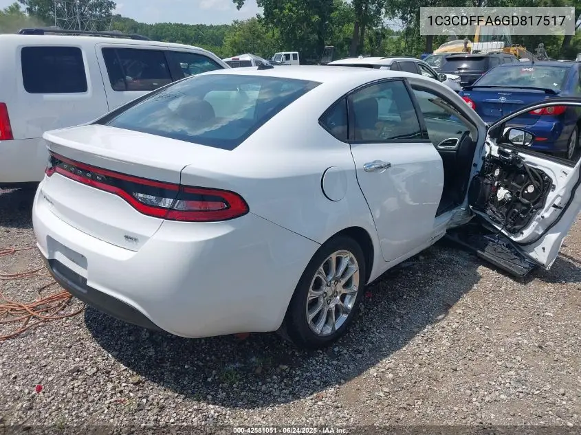 2016 Dodge Dart Sxt Sport VIN: 1C3CDFFA6GD817517 Lot: 42581051