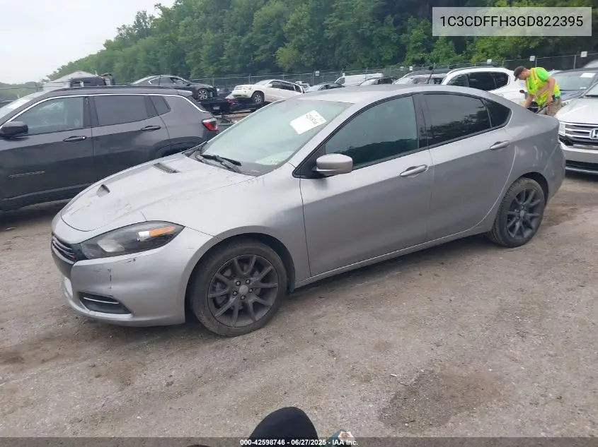2016 Dodge Dart Turdo VIN: 1C3CDFFH3GD822395 Lot: 42598746